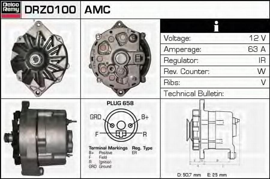 Delco Remy DRZ0100 - Alternateur cwaw.fr