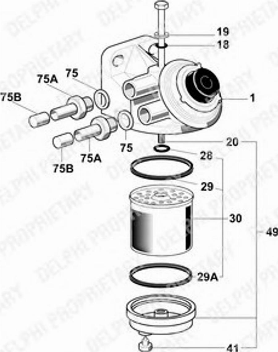 Delphi 6260B741B - Filtre à carburant cwaw.fr