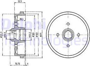 Delphi BF96 - Tambour de frein cwaw.fr