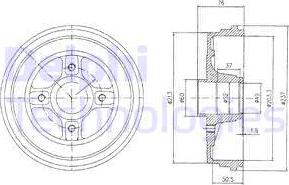 Delphi BF496 - Tambour de frein cwaw.fr