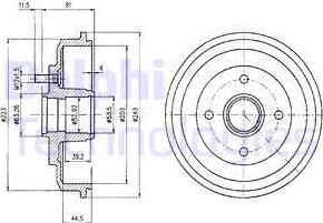 Delphi BF402 - Tambour de frein cwaw.fr