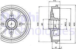 Delphi BF484 - Tambour de frein cwaw.fr