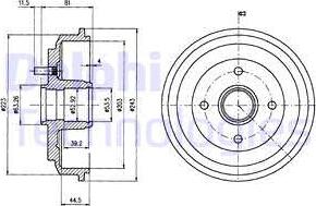 Delphi BF487 - Tambour de frein cwaw.fr