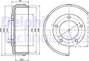 Delphi BF478 - Tambour de frein cwaw.fr