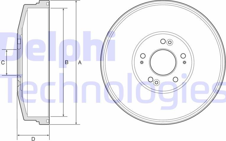 Delphi BF593 - Tambour de frein cwaw.fr