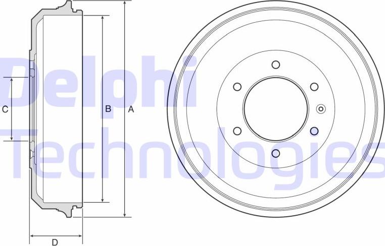 Delphi BF569 - Tambour de frein cwaw.fr