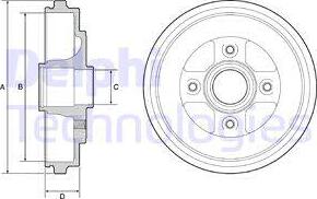 Delphi BF509 - Tambour de frein cwaw.fr