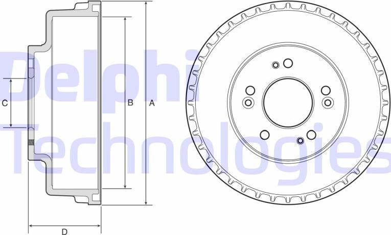 Delphi BF508 - Tambour de frein cwaw.fr