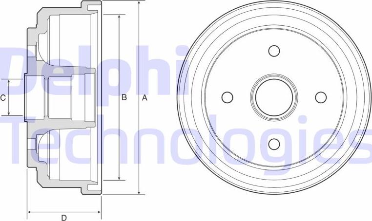 Delphi BF507 - Tambour de frein cwaw.fr