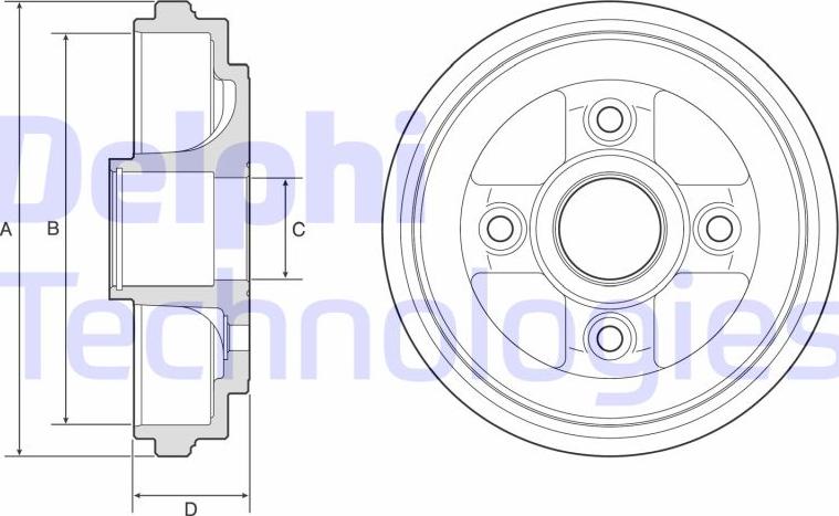 Delphi BF584 - Tambour de frein cwaw.fr