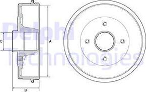 Delphi BF538 - Tambour de frein cwaw.fr