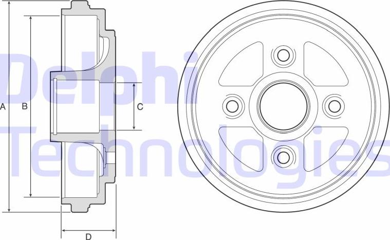 Delphi BF602 - Tambour de frein cwaw.fr