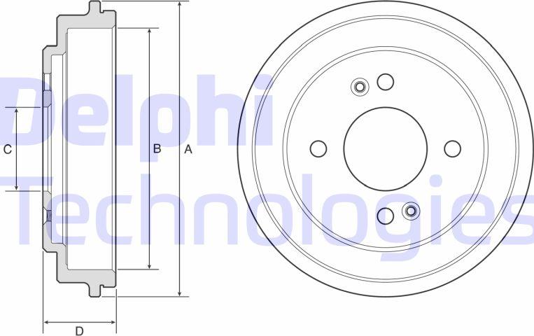 Delphi BF612 - Tambour de frein cwaw.fr