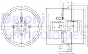 Delphi BF147 - Tambour de frein cwaw.fr