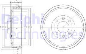 Delphi BF169 - Tambour de frein cwaw.fr