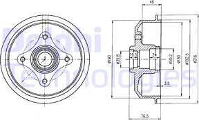 Delphi BF109 - Tambour de frein cwaw.fr