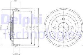 Delphi BF136 - Tambour de frein cwaw.fr