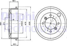 Delphi BF1 - Tambour de frein cwaw.fr