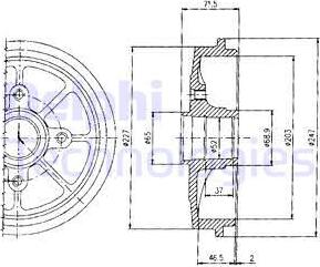 Delphi BF392 - Tambour de frein cwaw.fr