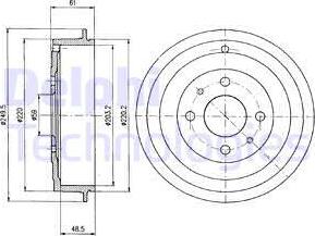 Delphi BF366 - Tambour de frein cwaw.fr