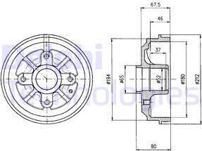 Delphi BF324 - Tambour de frein cwaw.fr