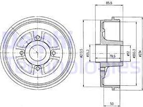 Delphi BF372 - Tambour de frein cwaw.fr