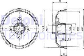 Delphi BF293 - Tambour de frein cwaw.fr