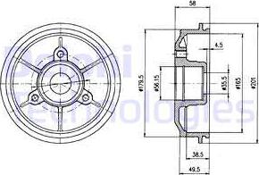 Delphi BF267 - Tambour de frein cwaw.fr