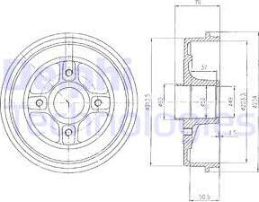 Delphi BF281 - Tambour de frein cwaw.fr