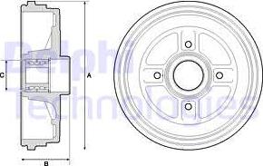 Delphi BFR496 - Tambour de frein cwaw.fr