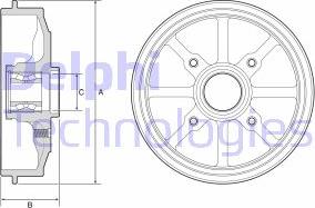 Delphi BFR484 - Tambour de frein cwaw.fr