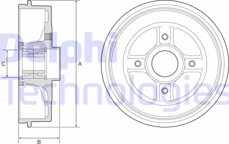 Delphi BFR595 - Tambour de frein cwaw.fr