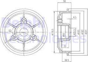 Delphi BFR267 - Tambour de frein cwaw.fr