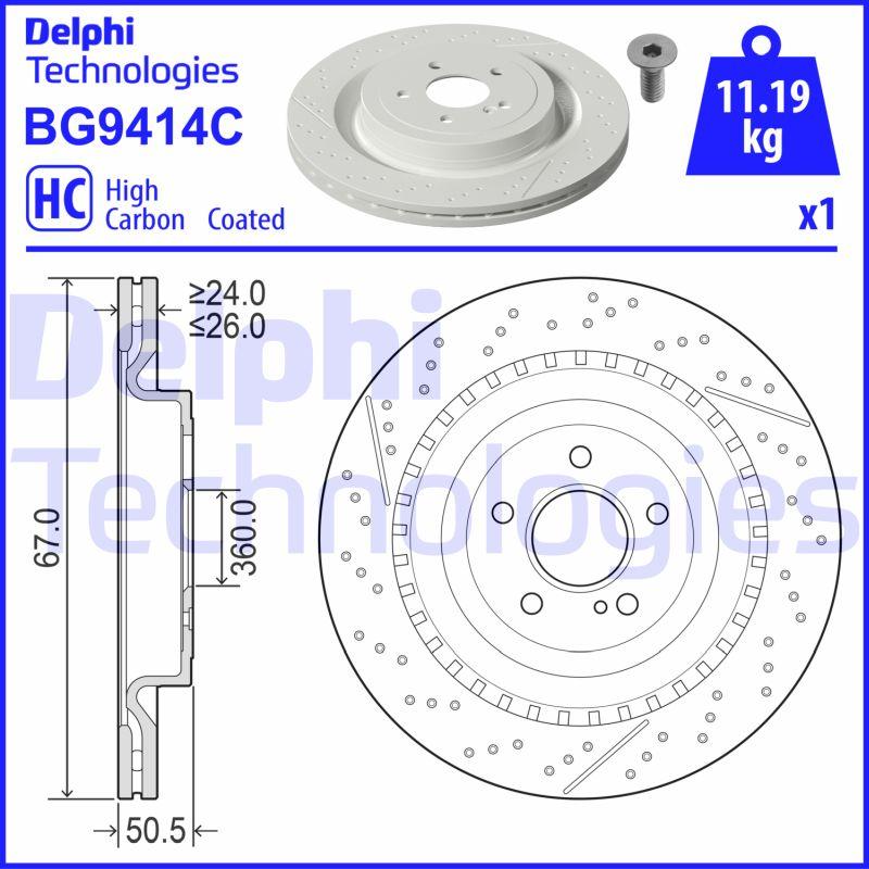 Delphi BG9414C - Disque de frein cwaw.fr