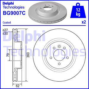 Delphi BG9007C-18B1 - Disque de frein cwaw.fr