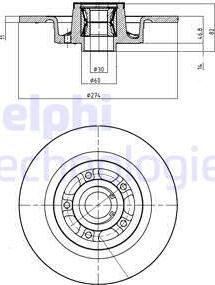 Delphi BG9026RSC - Disque de frein cwaw.fr