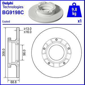 Delphi BG9198C - Disque de frein cwaw.fr