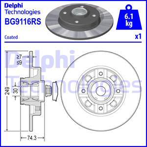 Delphi BG9116RS - Disque de frein cwaw.fr