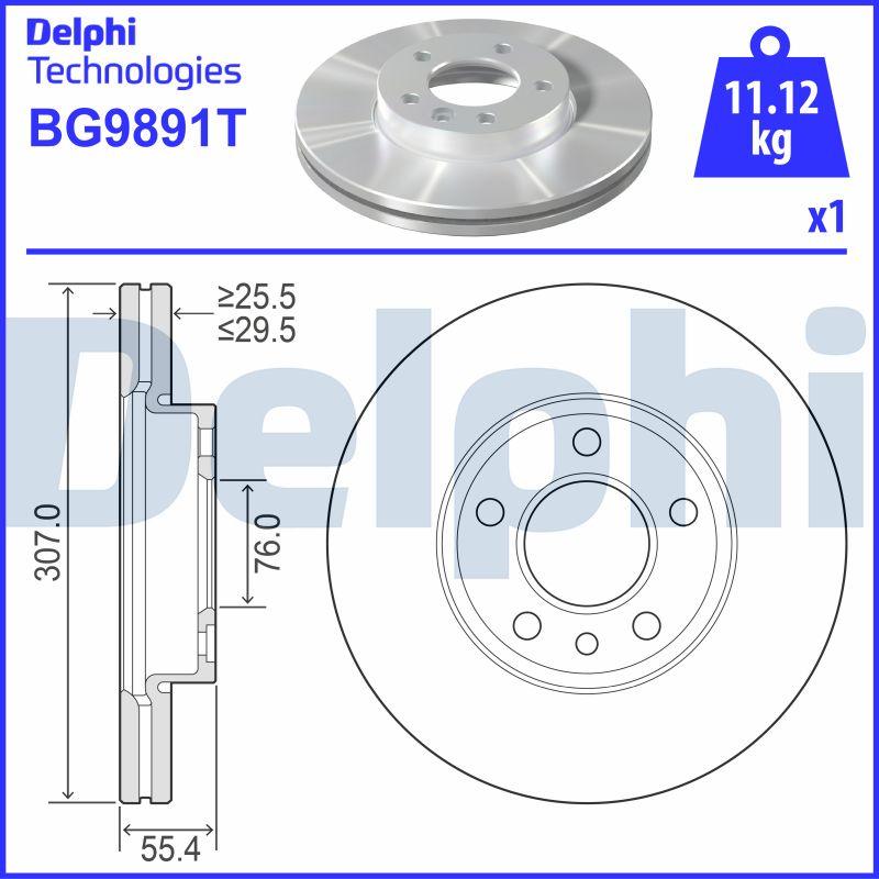 Delphi BG9891T - Disque de frein cwaw.fr