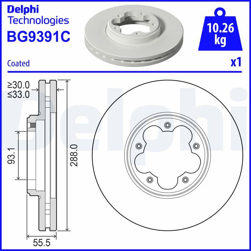 Delphi BG9391C - Disque de frein cwaw.fr