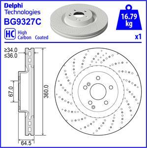 Delphi BG9327C - Disque de frein cwaw.fr