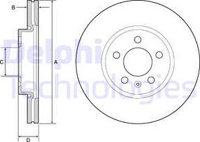 Delphi BG4965C - Disque de frein cwaw.fr