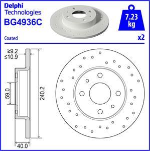 Delphi BG4936C - Disque de frein cwaw.fr