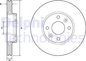 Delphi BG4459 - Disque de frein cwaw.fr