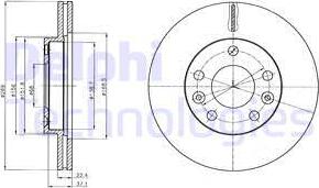 Delphi BG4455C - Disque de frein cwaw.fr