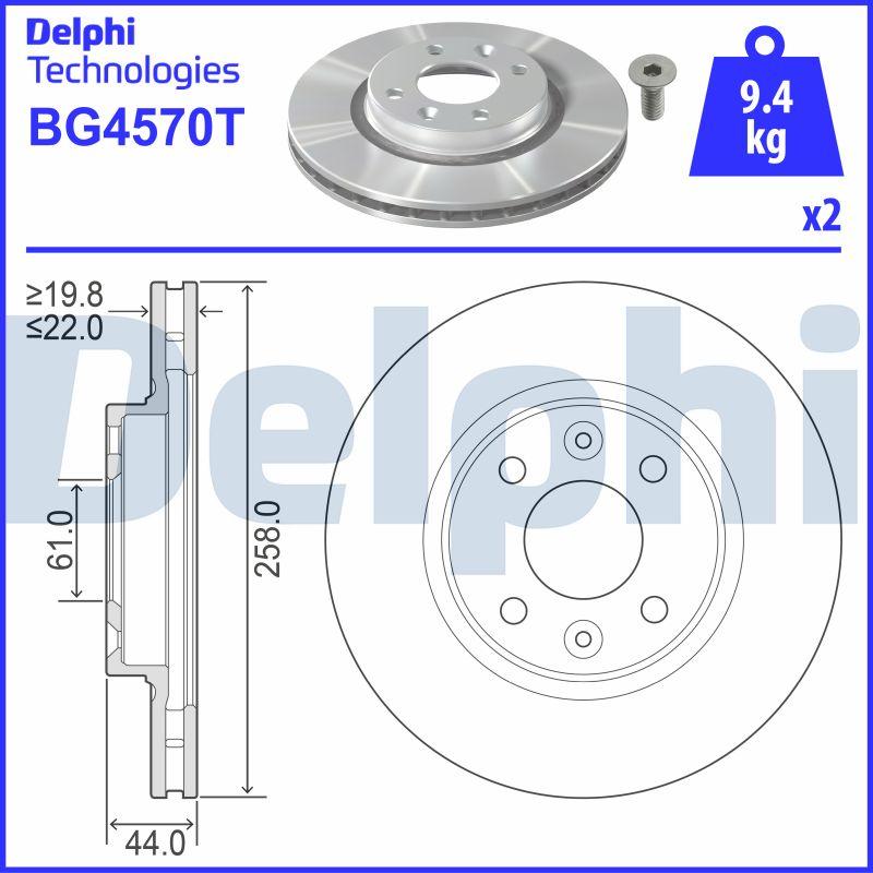 Delphi BG4570T - Disque de frein cwaw.fr