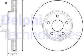 Delphi BG4646C - Disque de frein cwaw.fr