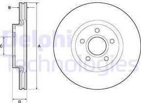 Delphi BG4676C - Disque de frein cwaw.fr