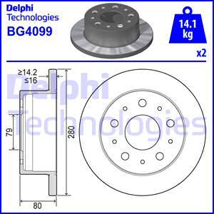 Delphi BG4099 - Disque de frein cwaw.fr