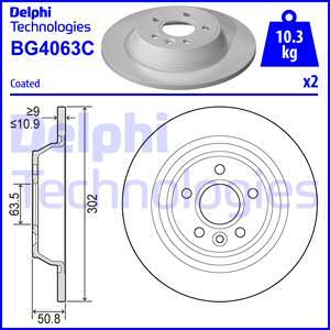 Delphi BG4063C-18B1 - Disque de frein cwaw.fr